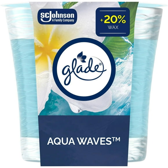 Glade® Scented Candle Air Freshener, Invigorating Aqua Waves, 1 Piece