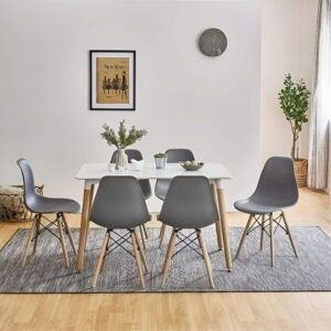Heavenly Collection Grey Wood Chair SET OF 2