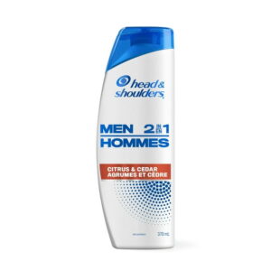 Head and Shoulders Mens 2 in 1 Dandruff Shampoo and Conditioner, Anti-Dandruff Treatment, Citrus & Cedar for Daily Use, Paraben Free, 370ML