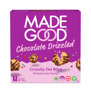 Made Good - Birthday Cake Flavour Chocolate Drizzled Crunchy Oat Bites | Multiple Sizes, MG - Birthday Cake Drizzled Crunchy Oat Bites