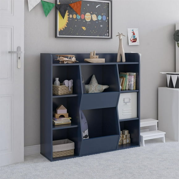 Ameriwood Home Tyler Kids Large Toy Storage Bookcase, Navy
