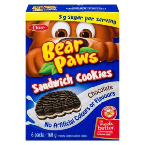 Bear Paws Sandwich Cookies Chocolate, Dare, 168g