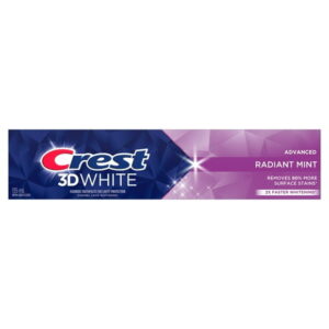 Crest 3D White Advanced Teeth Whitening Toothpaste, Radiant Mint