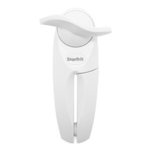 Starfrit Little Beaver Can Opener, Safe, Holds Lid and Leaves No Sharp Edges on Lid, Comfort Grip, 3-Year Warranty, White, Open cans easily without touching the lid using the Starfrit LITTLE BEAVER can opener. Safe with no sharp edges, hygienic as the lid never touches food, and practical for right or left-handed use. Compact and easy to clean with warm soapy water, perfect for everyday kitchen use.