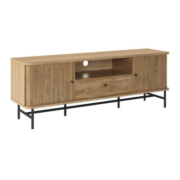 CorLiving Hikari Light Premium Engineered Wood TV Stand for Most TVs up to 75" with Open & Closed Storage