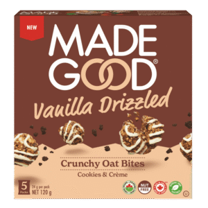 MadeGood Vanilla Drizzled Cookies and Crème Crunchy Oat Bites 5pk , MG - C&C Drizzled Crunchy Oat Bites