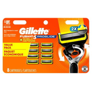 Gillette Fusion5 ProGlide Shield Razor Refills for Men, 8 Razor Blade Refills for FlexBall Razor Handle, 2x Lubrication, Precision Trimmer for Men, 8CT