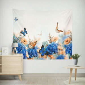 IH Casa Decor Polyester Backdrop 59" X 79" Blue Floral