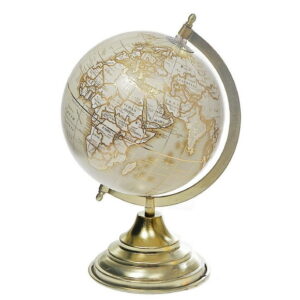 8" Decorative Gold Globe With Stand