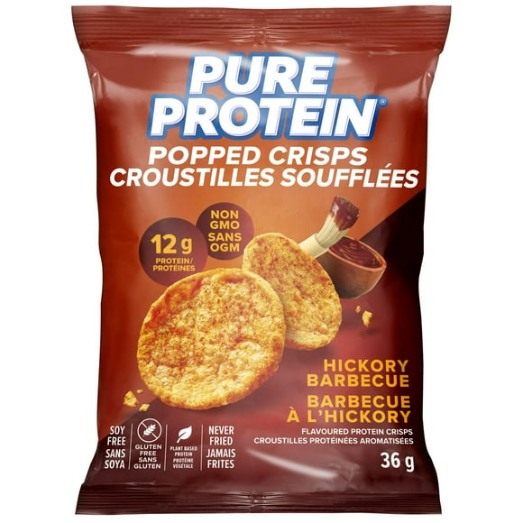 Pure Protein Popped Crisps Hickory Bbq 36g, High protein and great taste!