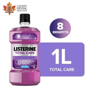 Listerine Total Care Mouthwash, Fluoride Mouthwash for Bad Breath, Anti-Cavity, Helps Keep Teeth White, 1 L