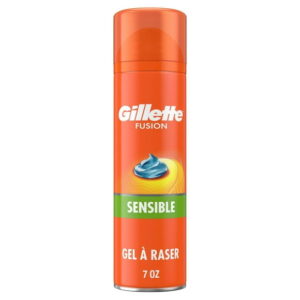 Gillette Fusion Sensitive Skin Shaving Gel for Men, For Smooth Skin, With Almond Oil, Shave Gel for Men’s Grooming Suitable for Sensitive Skin, 198G