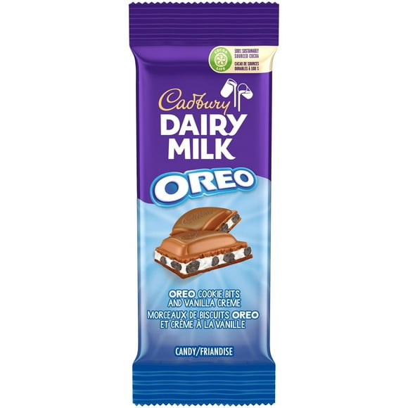 Cadbury Dairy Milk, OREO Cookie Bits and Vanilla Creme, Chocolatey Candy Bar, 95 g
