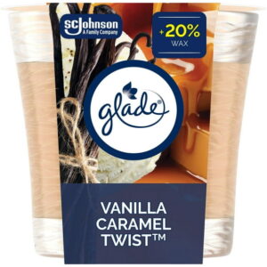 Glade® Scented Candle Air Freshener, Vanilla Caramel Twist, 1-Wick Candle