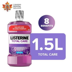 Listerine Total Care Antiseptic Mouthwash for Gingivitis and Teeth Plaque - Contains Thymol, Menthol, and Eucalyptol as essential oils, 1.5 L
