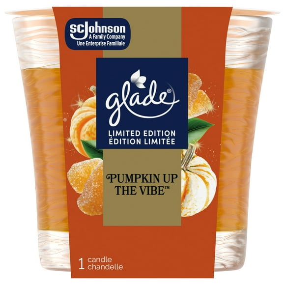 Glade® Scented Candle Air Freshener, Golden Pumpkin and Spice, 1-Wick Candle