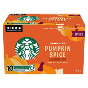 Starbucks Pumpkin Spice Flavoured Ground Coffee K-Cup Pods, 10ct