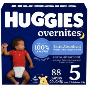 Huggies Overnites Nighttime Baby Diapers, Mega Colossal Pack, Sizes: 4-7, Sizes: 4-7 | 100-60 Count