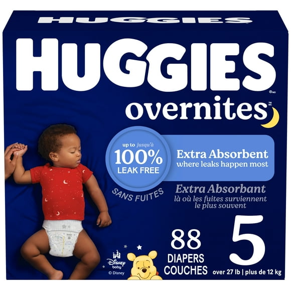 Huggies Overnites Nighttime Baby Diapers, Mega Colossal Pack, Sizes: 4-7, Sizes: 4-7 | 100-60 Count
