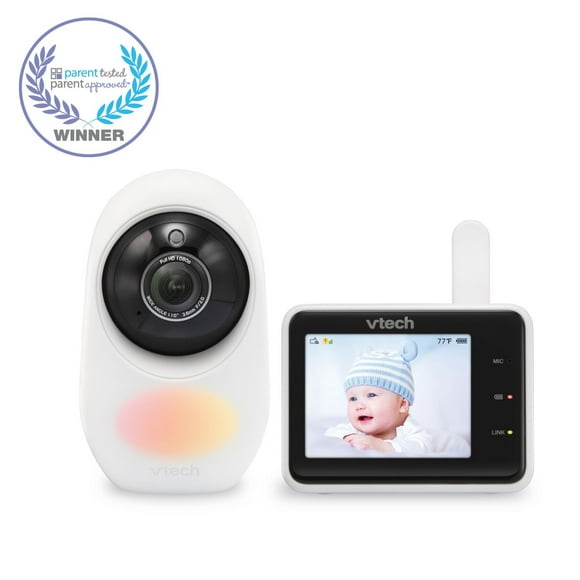 VTech RM2751 1080p Smart WiFi Remote Access Video Baby Monitor with Super-slim 2.8 Display, Night Light, (White), RM2751