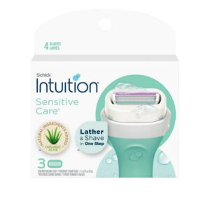 Schick Intuition Naturals Sensitive Care Womens Razor Refills with Vitamin E & Aloe, 3 Refills