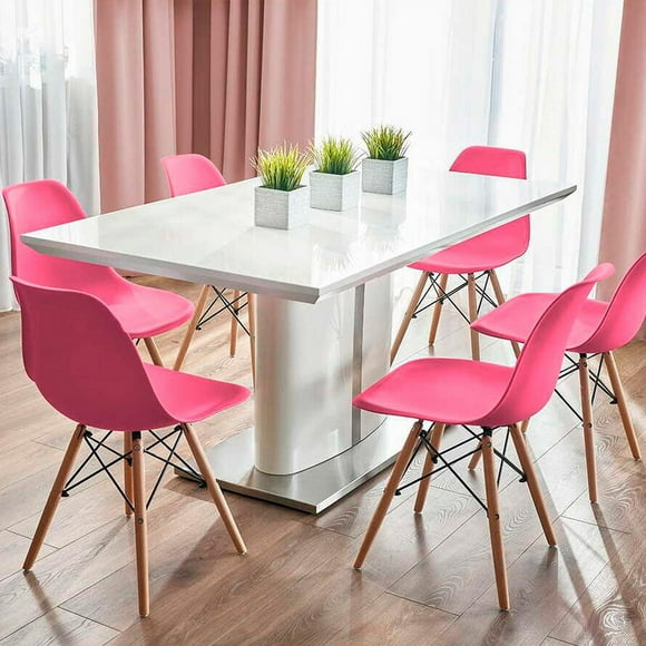Heavenly Collection Dark Pink Wood Chair SET OF 6