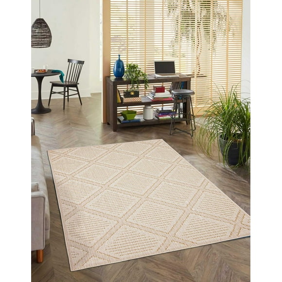 ECARPET Jute Style Area Rug for Bedroom, Living Room, Dining Room Tosca Collection