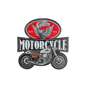 IH Casa Decor Embossed Metal Sign Motorcycle