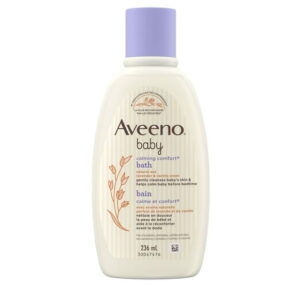 Aveeno Baby Calming Comfort Bath Baby Body Wash for gently cleanses baby’s skin & helps calm baby before bedtime natural oat Lavender & Vanilla Scents, 236 mL