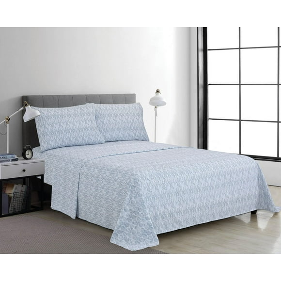 4 Piece Microfibre Sheet Set Leaf