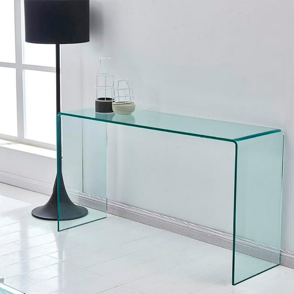 HEAVENLY COLLECTION WATERFALL GLASS LARGE CONSOLE TABLE