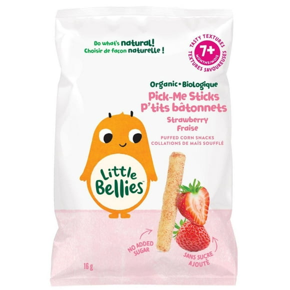 Little Bellies Organic Pick-Me Sticks Strawberry Puffed Corn Snacks 7+ Months, 16gr, Little Bellies Organic Pick-Me Sticks Strawberry Puffed Corn Snacks 7+ Months, 16gr