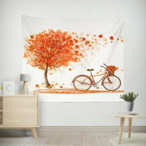 IH Casa Decor Polyester Backdrop 59" X 79" Bicycle Tree