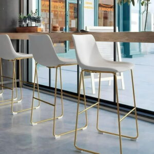 Heavenly Collection Counter PU Stool with Gold Legs SET OF 6