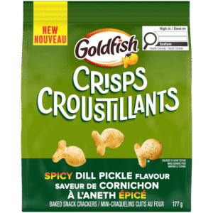 Goldfish® CRISPS Spicy Dill Pickle Flavour Baked Chip Crackers, 177g Bag