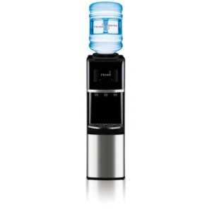 Primo Deluxe Top Load Bottled Water Dispenser, Stainless Steel, Dispenses piping hot, icy cold, and room temperature water.