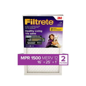 Filtrete MPR 1500 Allergen, Bacteria & Virus Air Filters, 16 in x 25 in x 1 in, Filter MPR 1500