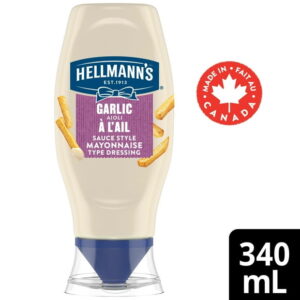 Hellmann's Garlic Aioli Mayonnaise, 340 mL, Garlic Aioli Mayonnaise Type Dressing