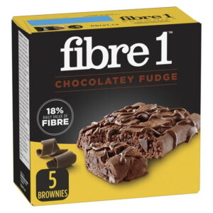 Fibre 1 Brownies Chocolatey Fudge, 5 Brownies, 125 g