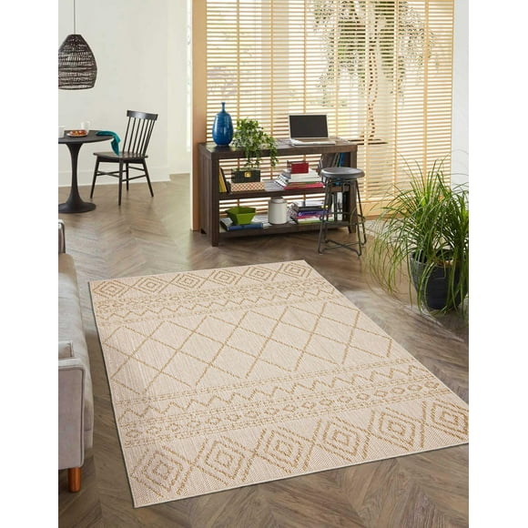 ECARPET Jute Style Area Rug for Bedroom, Living Room, Dining Room Nolita Collection