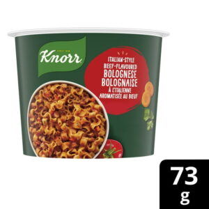 Knorr Pasta Cup Mini Meal Italian Bolognese Made with 100% Real Vegetables & No Artificial Flavours or Colours 73 GR, TBD