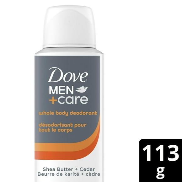Dove Men+Care Whole Body Aluminum-Free Deodorant Spray Shea Butter + Cedar is Suitable for Use From Pits, Privates, to Feet with Vitamin E