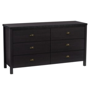 CorLiving Boston Modern Engineered Wood 6 Drawer Wide Adult Dresser with Interlocking Drawers