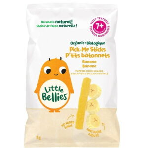 Little Bellies Organic Pick-Me Sticks Banana Puffed Corn Snacks 7+ Months, 16gr, Little Bellies Organic Pick Me Sticks Banana 7+ Months, 16gr
