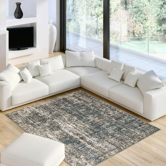ECARPET Isla Blue, Grey Rug