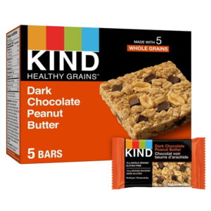 KIND Healthy Grains Bars, Dark Chocolate Peanut Butter, 35g, 5 Count Box, 5 x 35 g bars