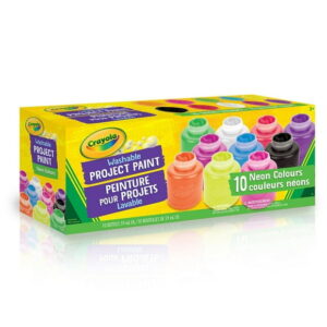 Crayola Neon Washable Project Paint, 10 Count, 10 Paint Jars