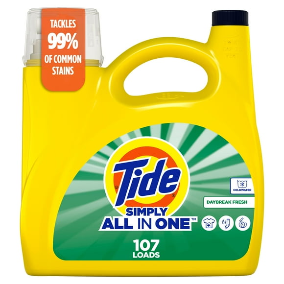 Tide Simply All-In-One Liquid Laundry Detergent, Daybreak Fresh Scent, 107 Loads, 4.16 L, TIDE TD SMPLQ HEC DF107LD