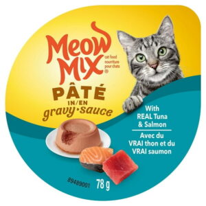 Meow Mix Cat Food Pâté in Gravy with Real Tuna & Salmon 78 g, Meow Mix Pâté in Gravy ST 78G