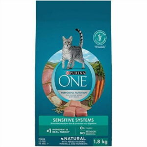 Purina ONE +Plus Sensitive Systems Turkey, Dry Cat Food, 1.8-3 kg